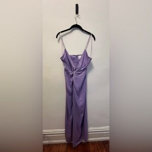 Massimo Dutti Studio Lavender Silk Knot Front Dress  9253/952/629